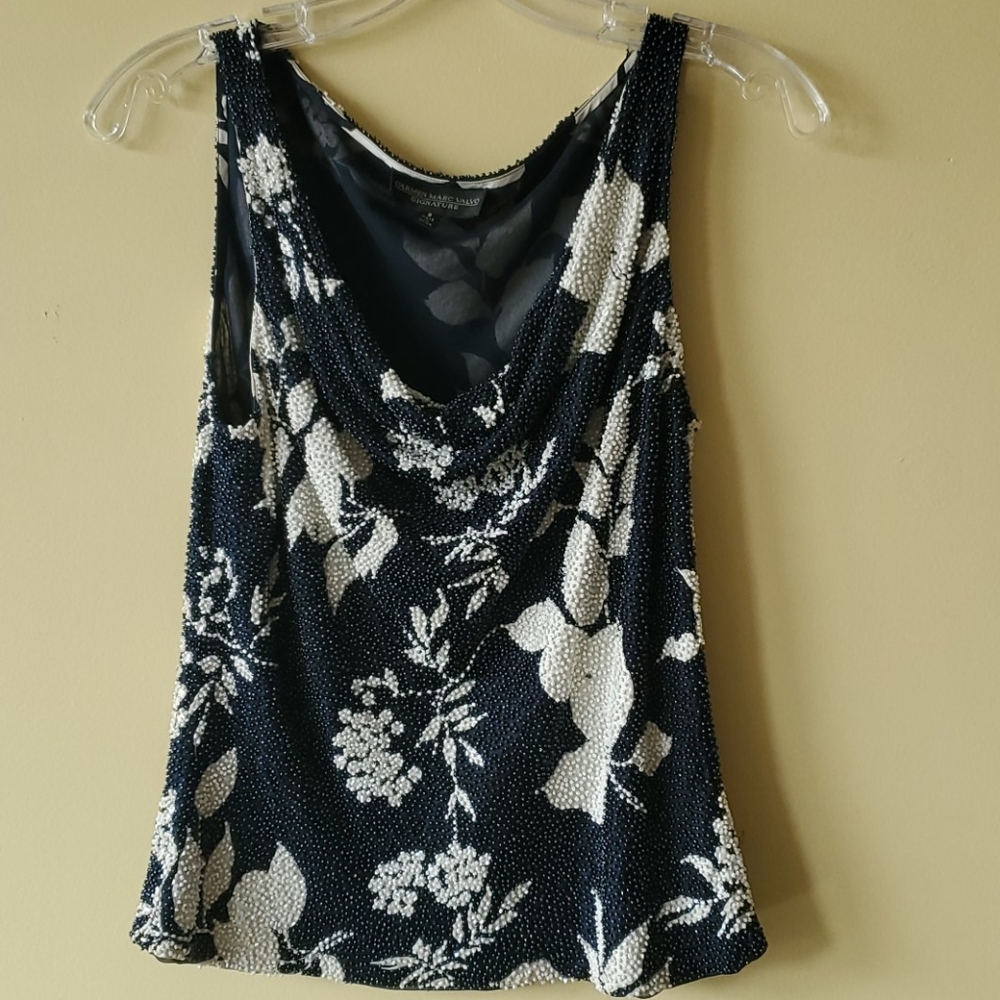 Carmen Marc Valvo Signature Heavily Beaded Top  8